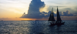 Key Wes Sunset with Sailboat