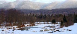 NH Winter Stream and Mountains