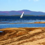 Lake Winnipesaukee Sailboat and Sand Enhanced