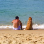 Peter and Mack from Behind at Beach Enhanced