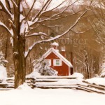 Red House in Snow Enhanced