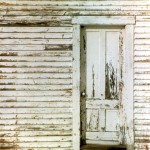 White Wall and Door with Chipped Paint
