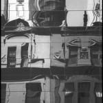 57th Street Townhouse Reflection - Black & White